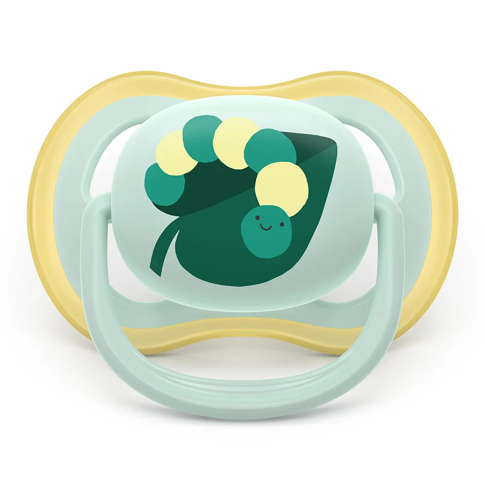 Suzeta Ultra Air Silicon Tigru/Frunza 0-6 luni 087/02, 2 buc, Avent Philips