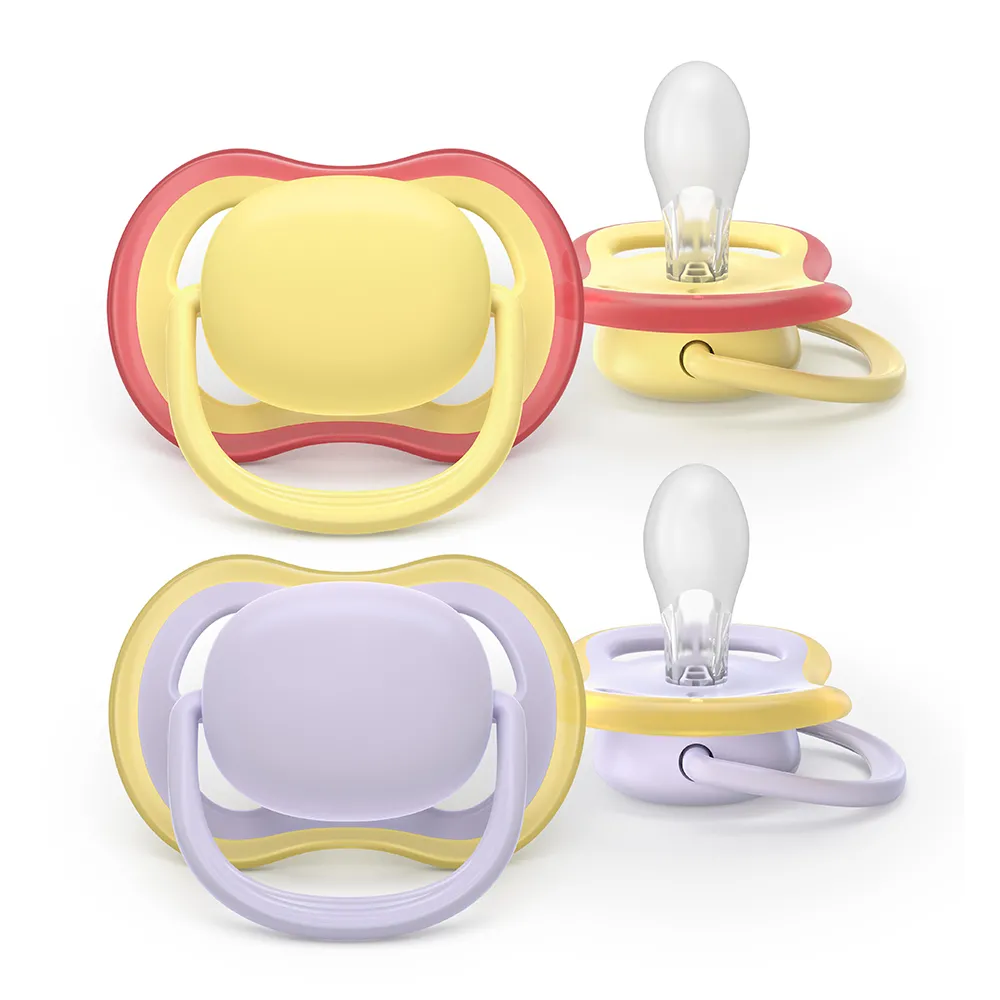 Suzeta Ultra Air Silicon Mov/Galben 0-6 luni 087/03, 2 buc, Avent Philips