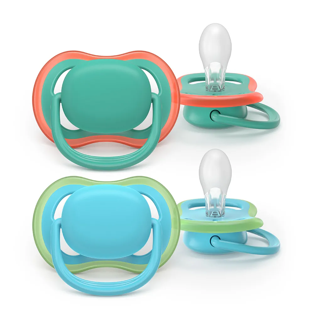Suzeta Ultra Air Silicon Blue/Verde 6-18 luni 087/10, 2 buc, Avent Philips