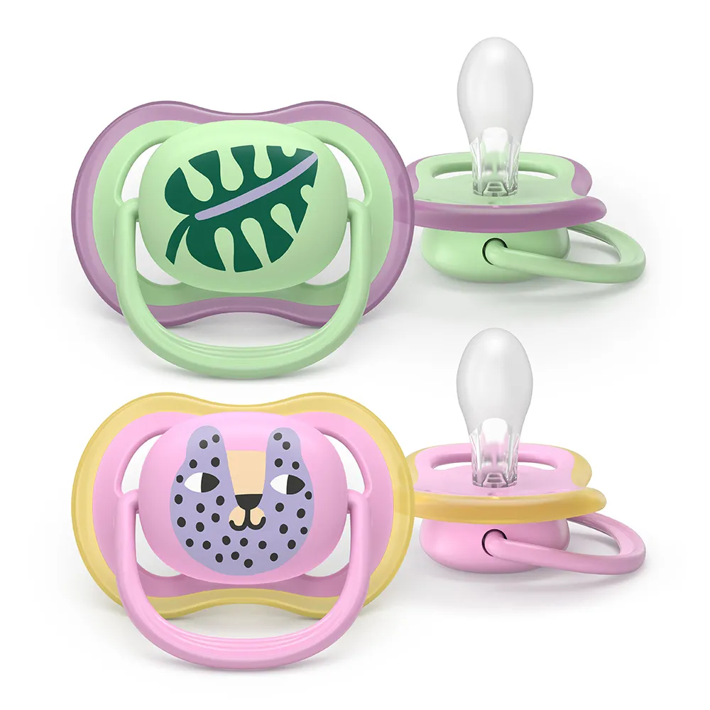 Suzeta Ultra Air Silicon Pisica/Frunza 6-18 luni 087/13, 2 buc, Avent Philips