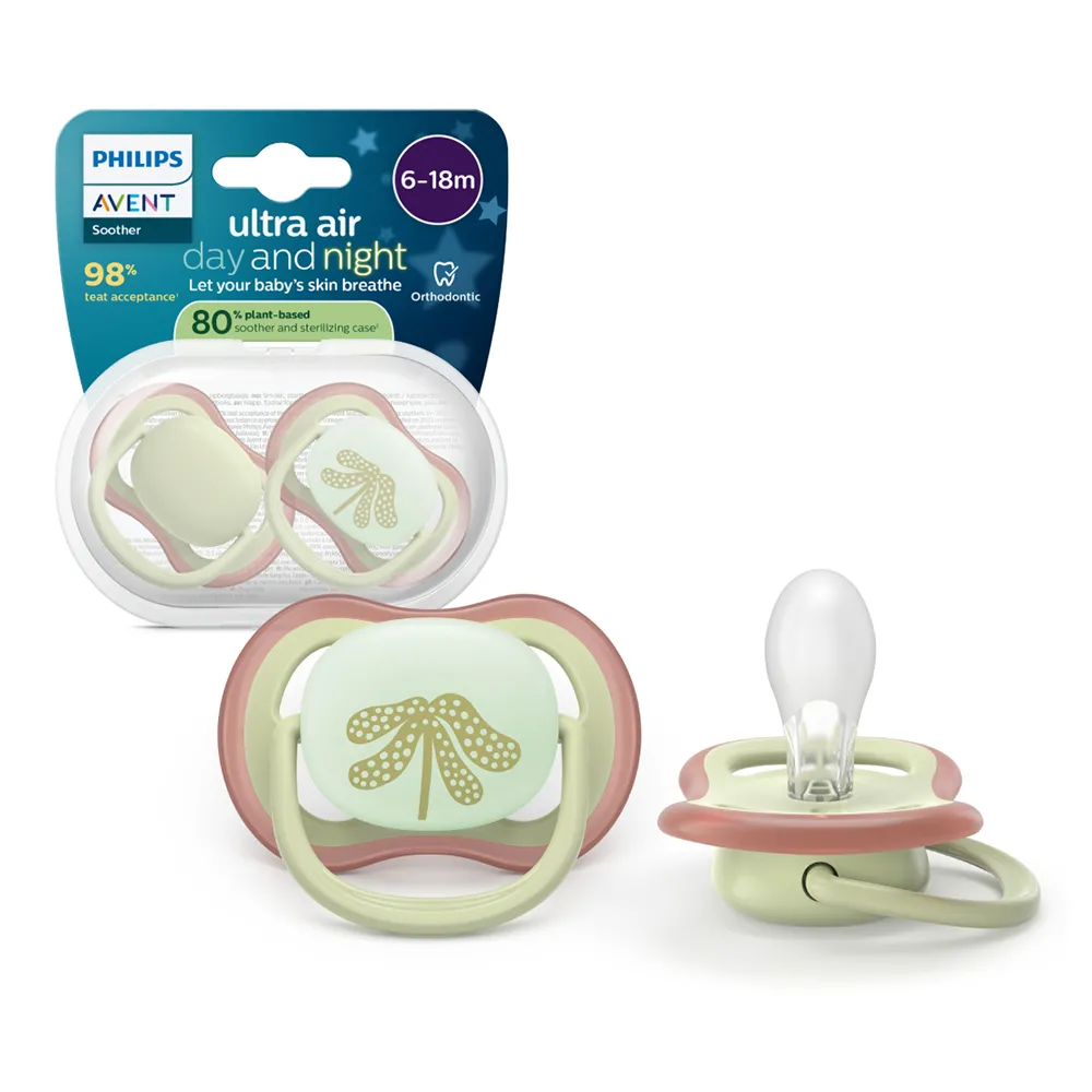 Suzeta Ultra Air Fosforescenta 6-18 luni 087/18, 2 buc, Avent Philips