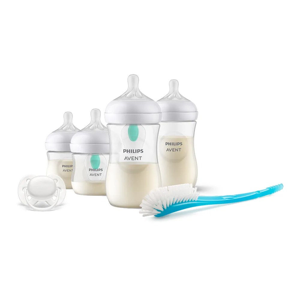 Set Biberoane Natural Response 2 x 125ml + 2 x 250ml + Suzeta + Perie 657/11, Avent Philips