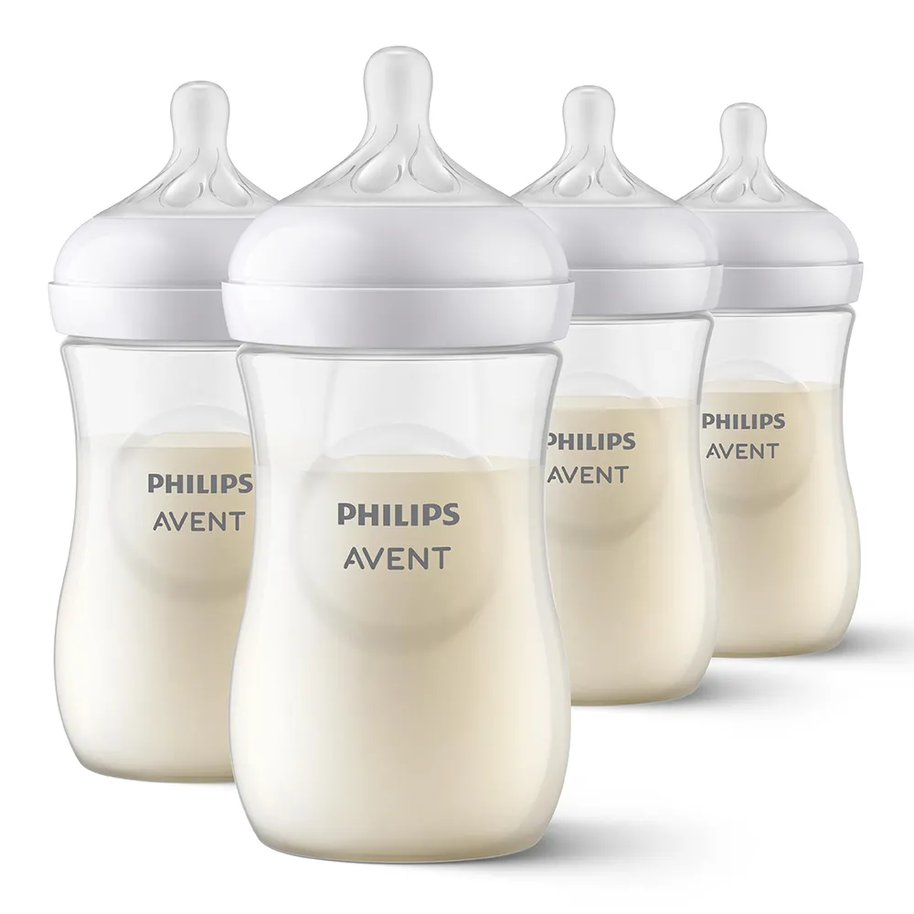 Set biberoane Natural Response, 6 luni, SCY903/04, 4 buc x 260 ml, Philips Avent