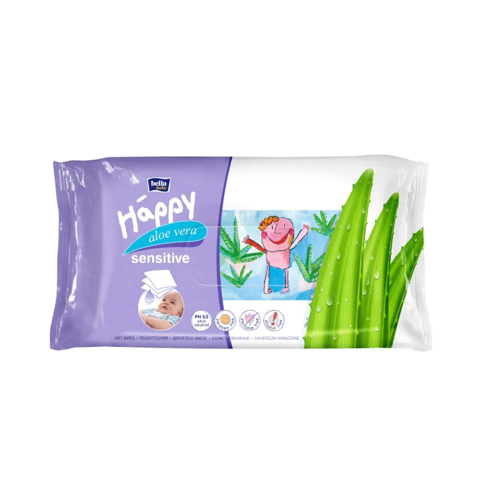 Bella Happy Servetele Umede Sensitive Aloe -buc x 56