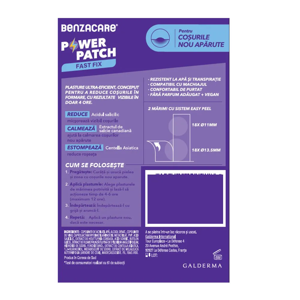 Plasturi pentru Acnee Fast Fix 3in1, 36 buc, Benzacare