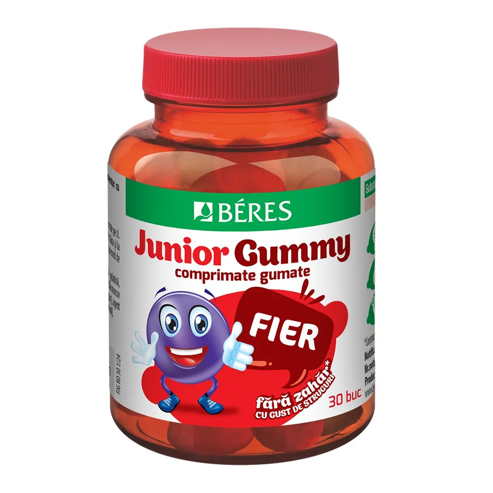 Jeleuri cu fier si cu gust de struguri Fier Junior Gummy, 30 jeleuri, Beres