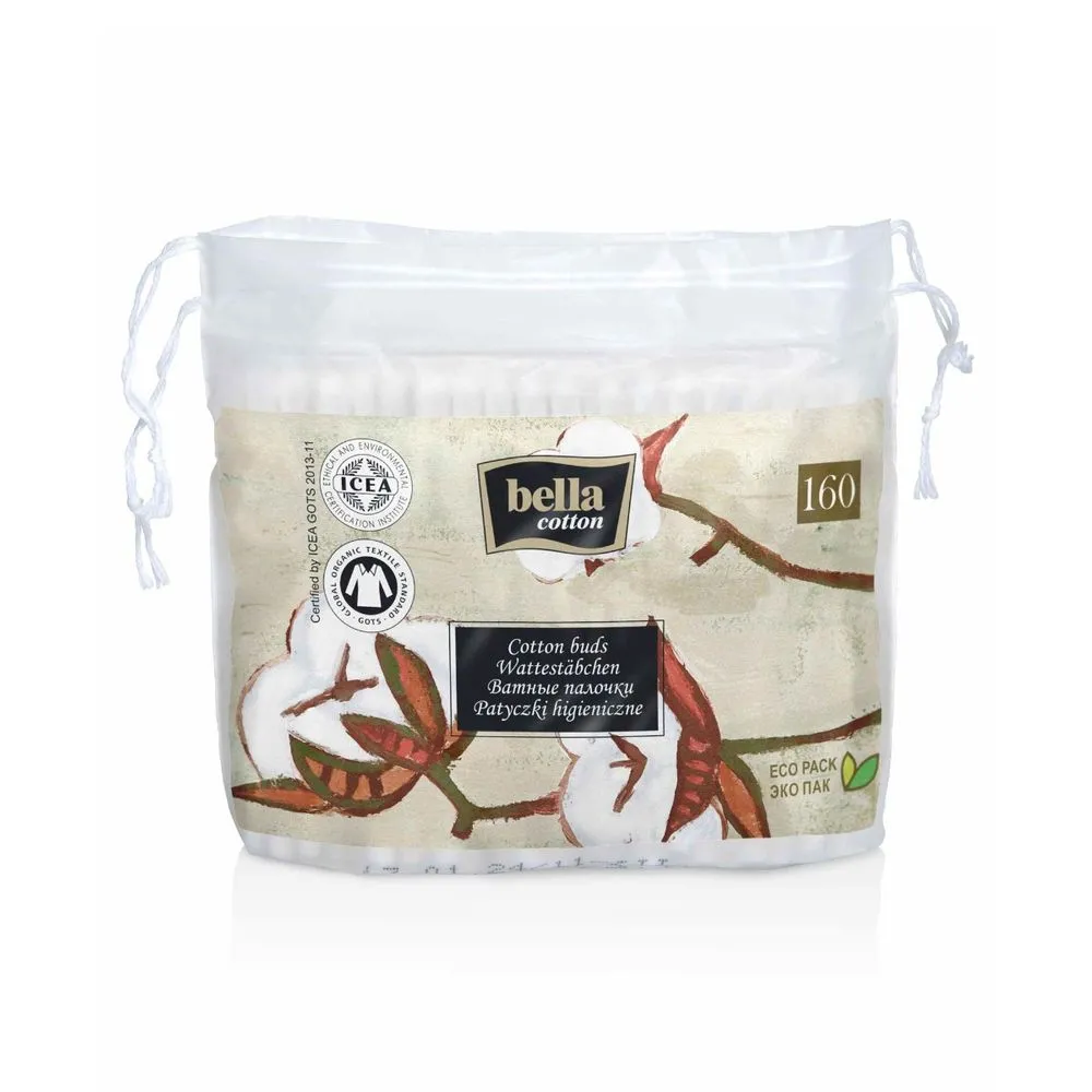 Betisoare igienice din bumbac folie, 160 bucati, Bella