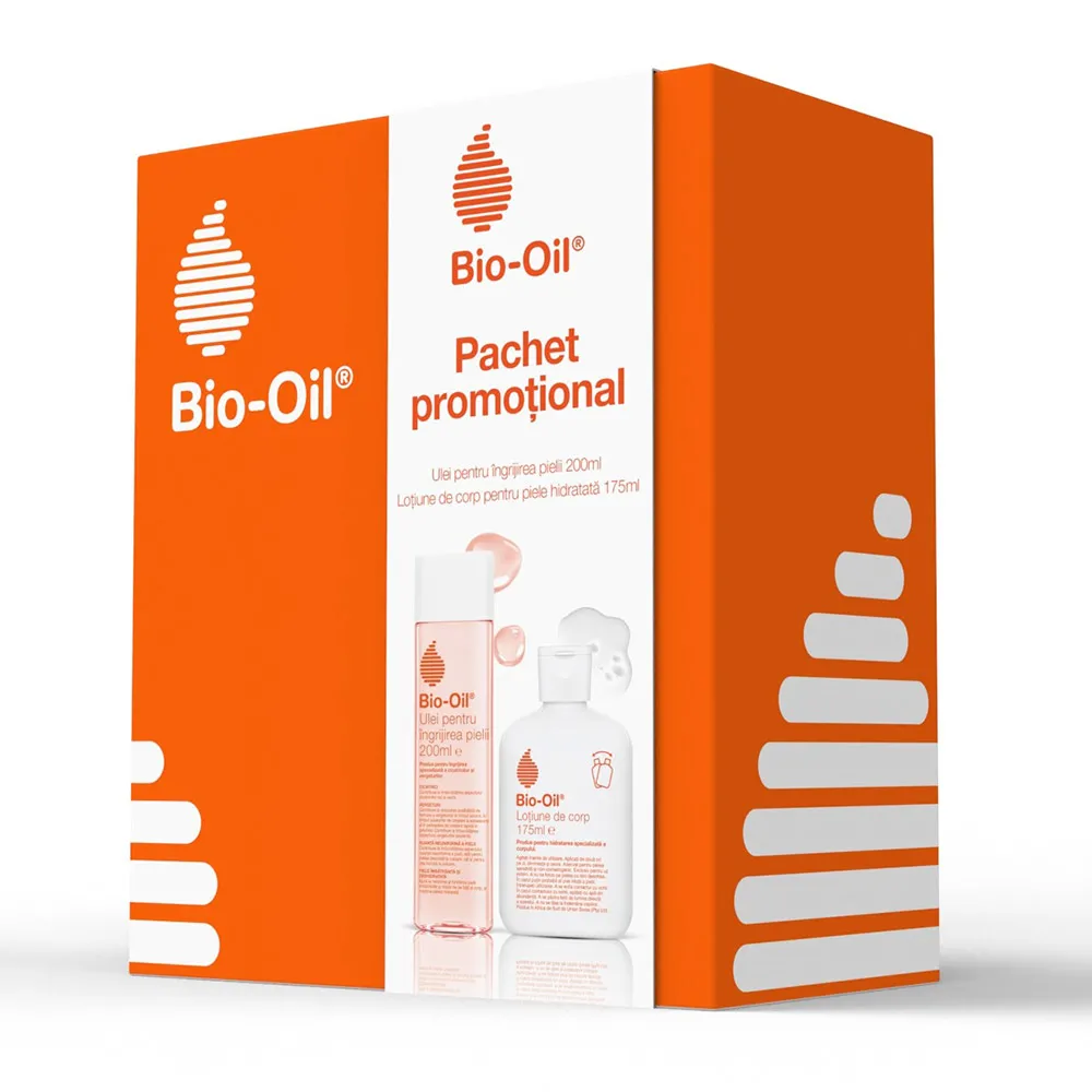 Bio Oil Ulei, 200ml + Bio Oil Lotiune de Corp, 175ml (Pachet Promo)