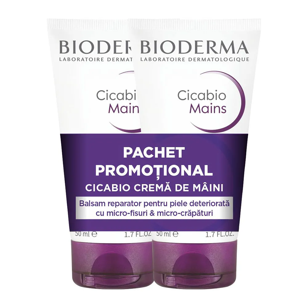 Crema Maini Cicabio, 50ml (1+1 Pachet Promo), Bioderma