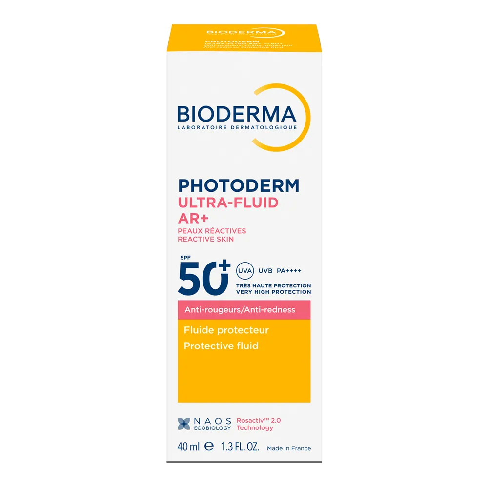 Protecție solară fluidă AR+ SPF50+ pentru piele sensibilă și reactivă, Photoderm, 40 ml, Bioderma