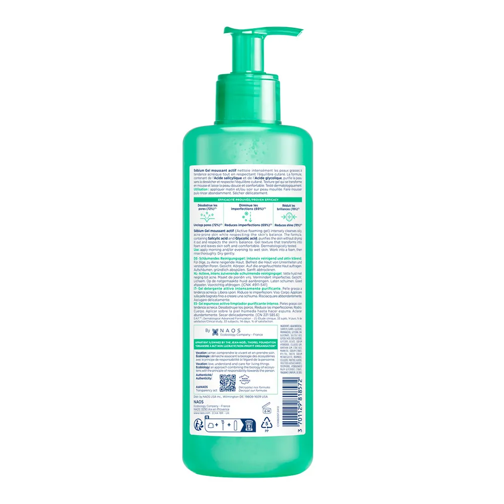 Gel Spumant Activ Sebium, 400ml, Bioderma