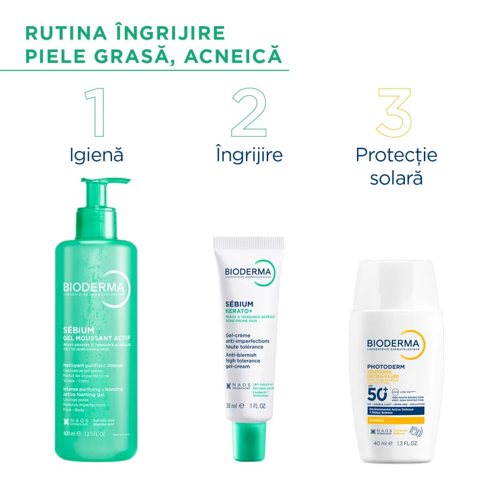 Gel Spumant Activ Sebium, 400ml, Bioderma