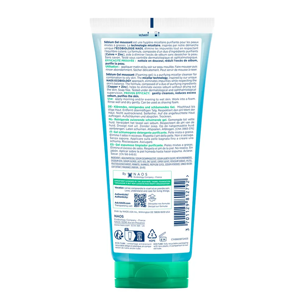 Gel Spumant Purifiant Sebium, 200ml, Bioderma