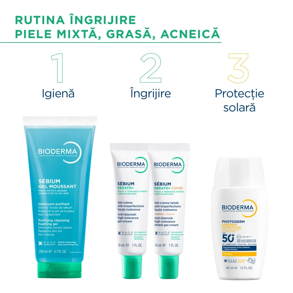 Gel Spumant Purifiant Sebium, 200ml, Bioderma