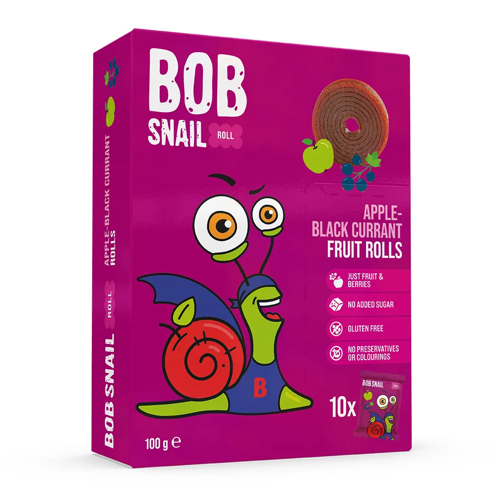 Rulou din Mere si Coacaze Negre, 100g, Bob Snail
