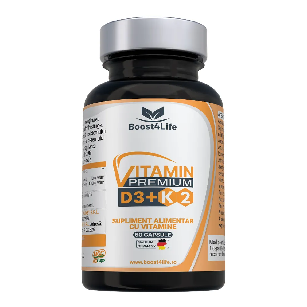 Vitamina D3 + K2 Premium, 60 capsule, Boost4Life