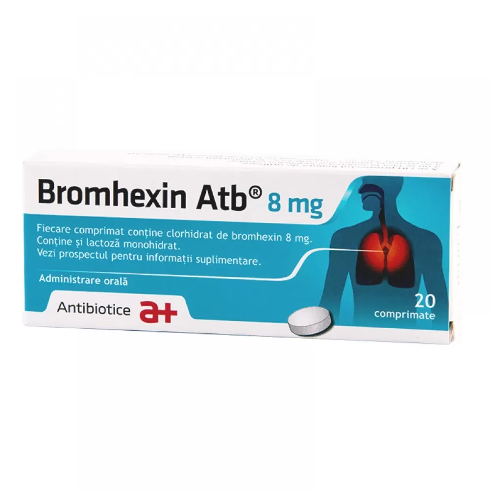 Bromhexin, 8 mg, 20 comprimate, Antibiotice SA