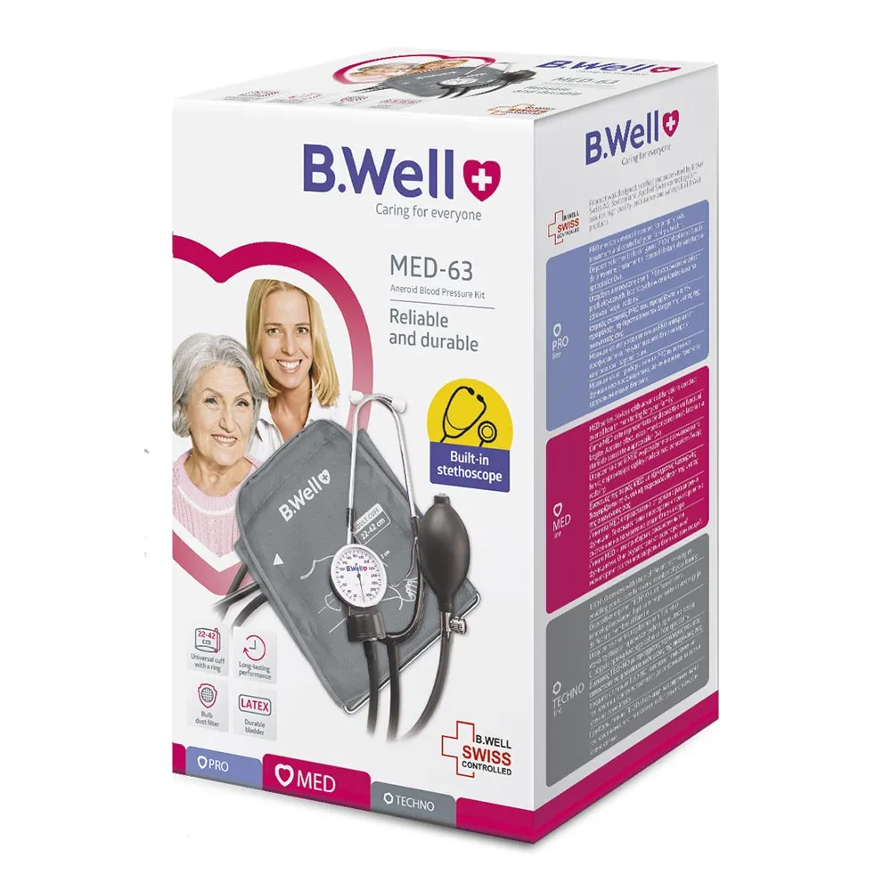 Kit Tensiometru Aneroid si Stetoscop Comfort MED-63, B.Well
