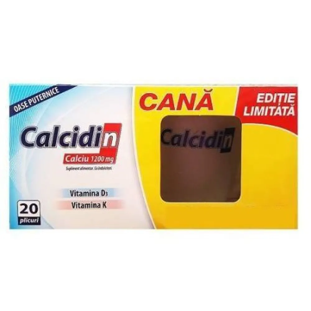Calcidin, Calciu, 1200 mg, 20 plicuri, Zdrovit