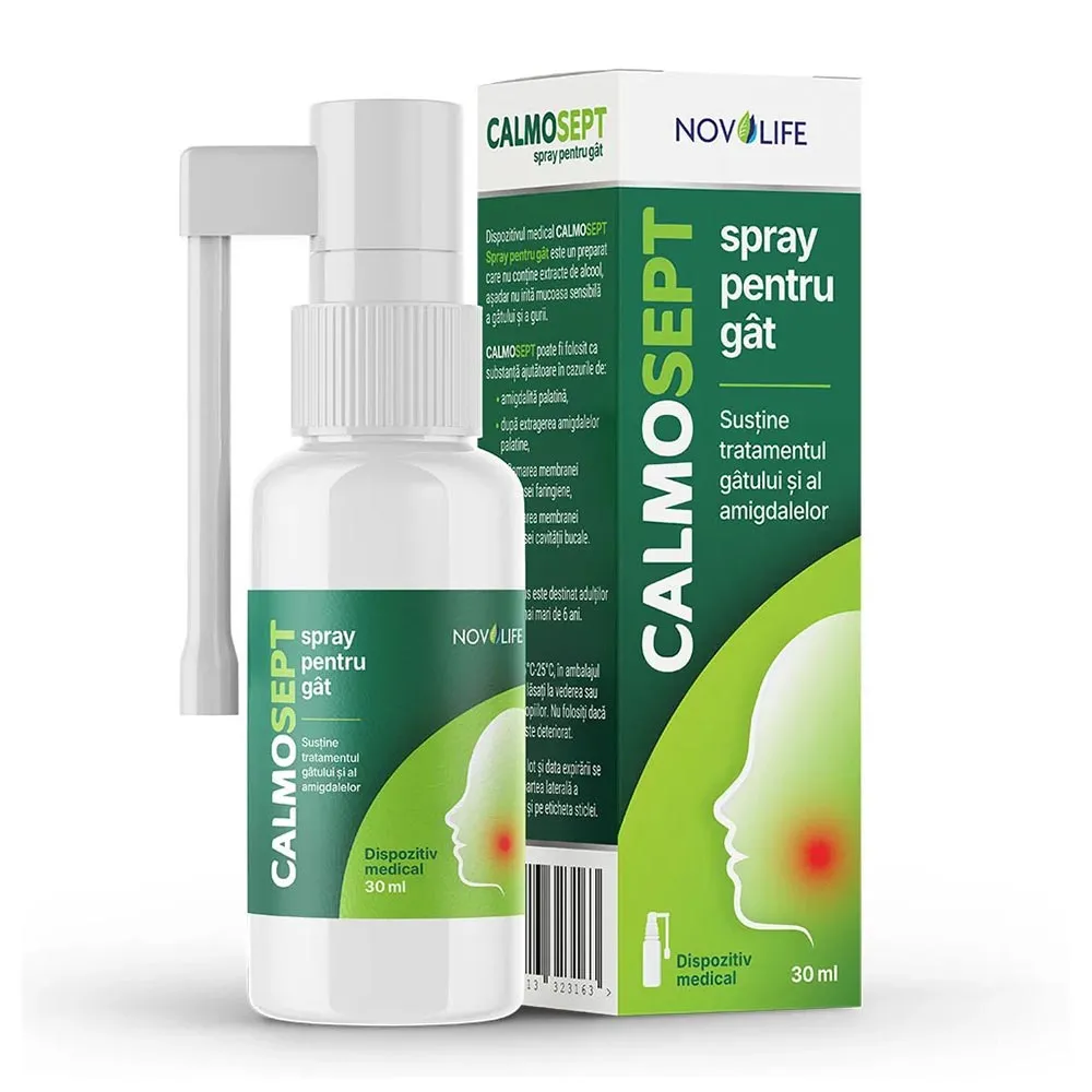 Spray pentru gat Calmosept, 30ml, Novolife