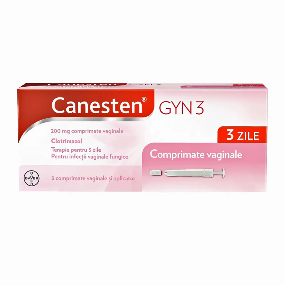 Canesten Gyn 3, 200 mg, 3 comprimate vaginale, Bayer