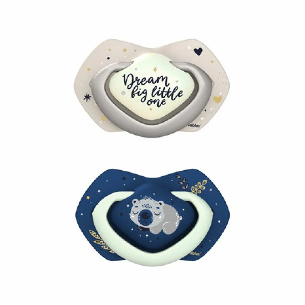 Suzeta Silicon Simetrica Sleepy Koala 0-6 luni Albastru, 22/658, 2 buc, Canpol