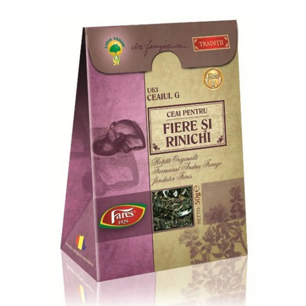 Ceai Fiere si rinichi, 50 g, Fares