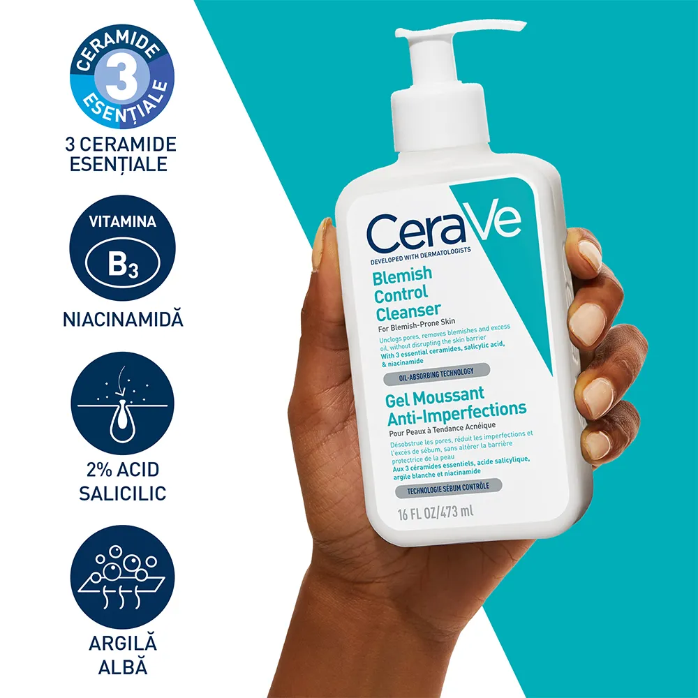 Gel de Curatare Spumant Anti-Imperfectiuni Control, 473ml, Cerave