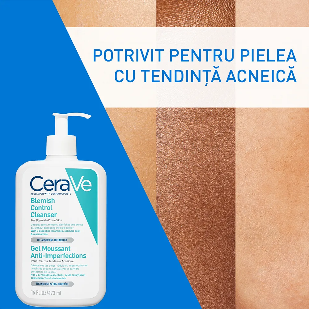 Gel de Curatare Spumant Anti-Imperfectiuni Control, 473ml, Cerave