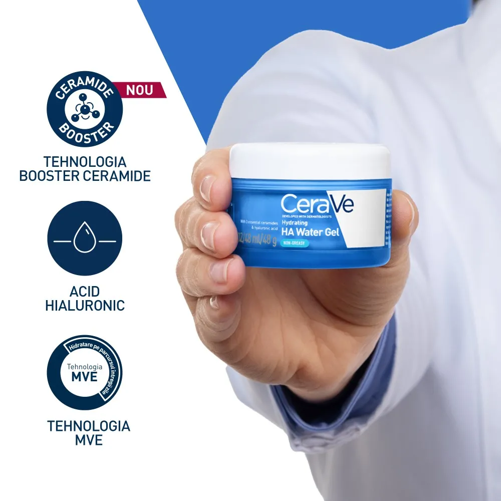 Gel-Cremă cu Acid Hialuronic pentru hidratarea tenului, 48g, Cerave