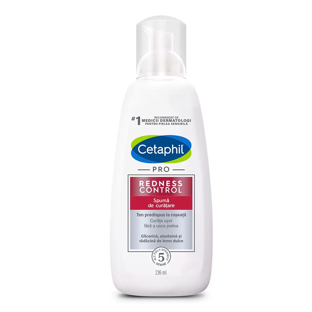 Spuma de curatare pentru fata Redness, 236ml, Cetaphil