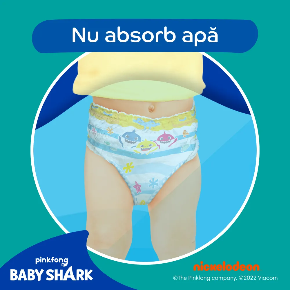 Chiloței pentru apă Pampers Splashers Baby Shark™ Mărimea 5-6, 14kg+, 10 buc