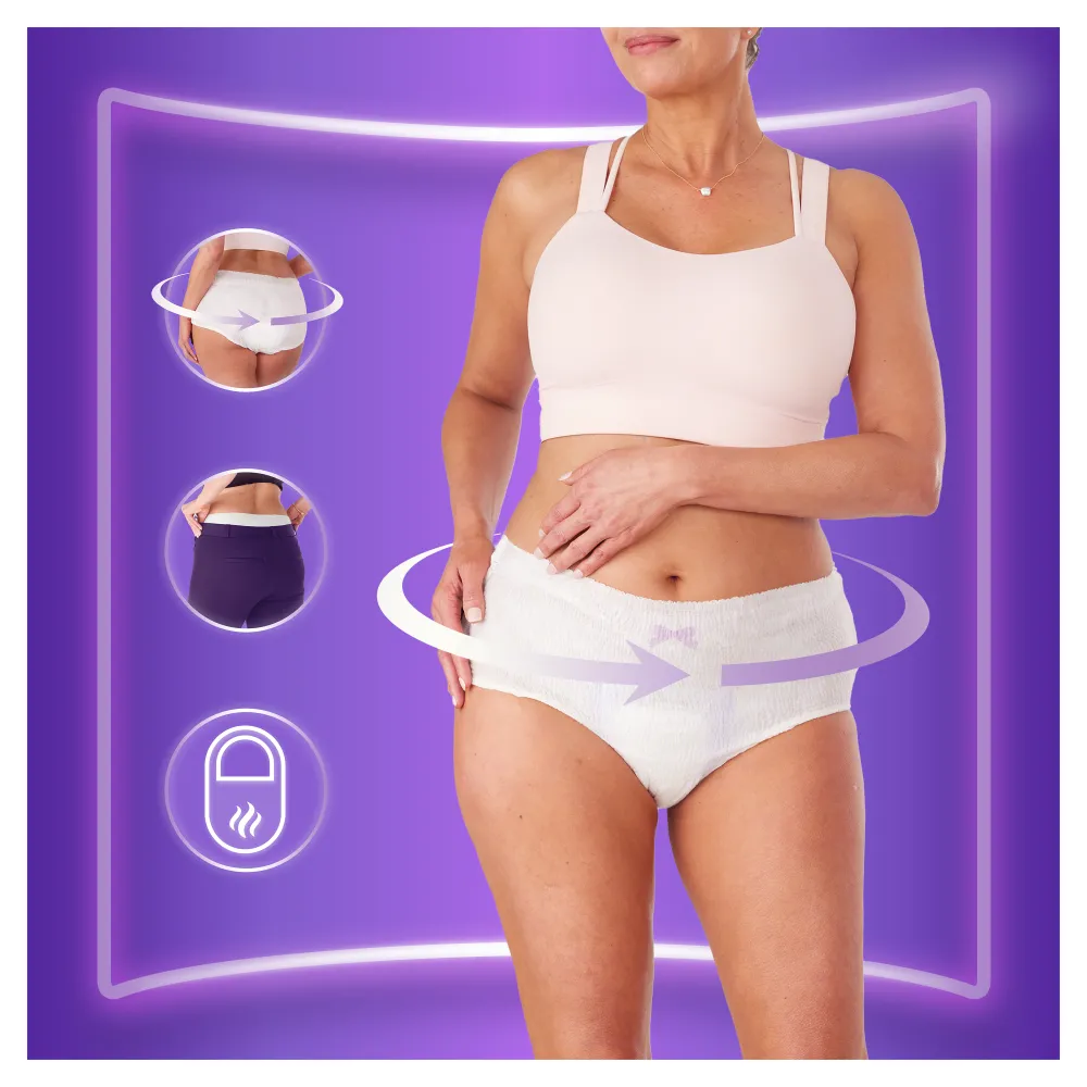 Chiloti pentru incontinenta urinara Always Discreet Plus 6 picaturi, Marimea L, 8 bucati