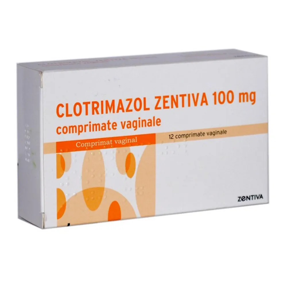 Clotrimazol, 100 mg, 12 comprimate vaginale, Zentiva