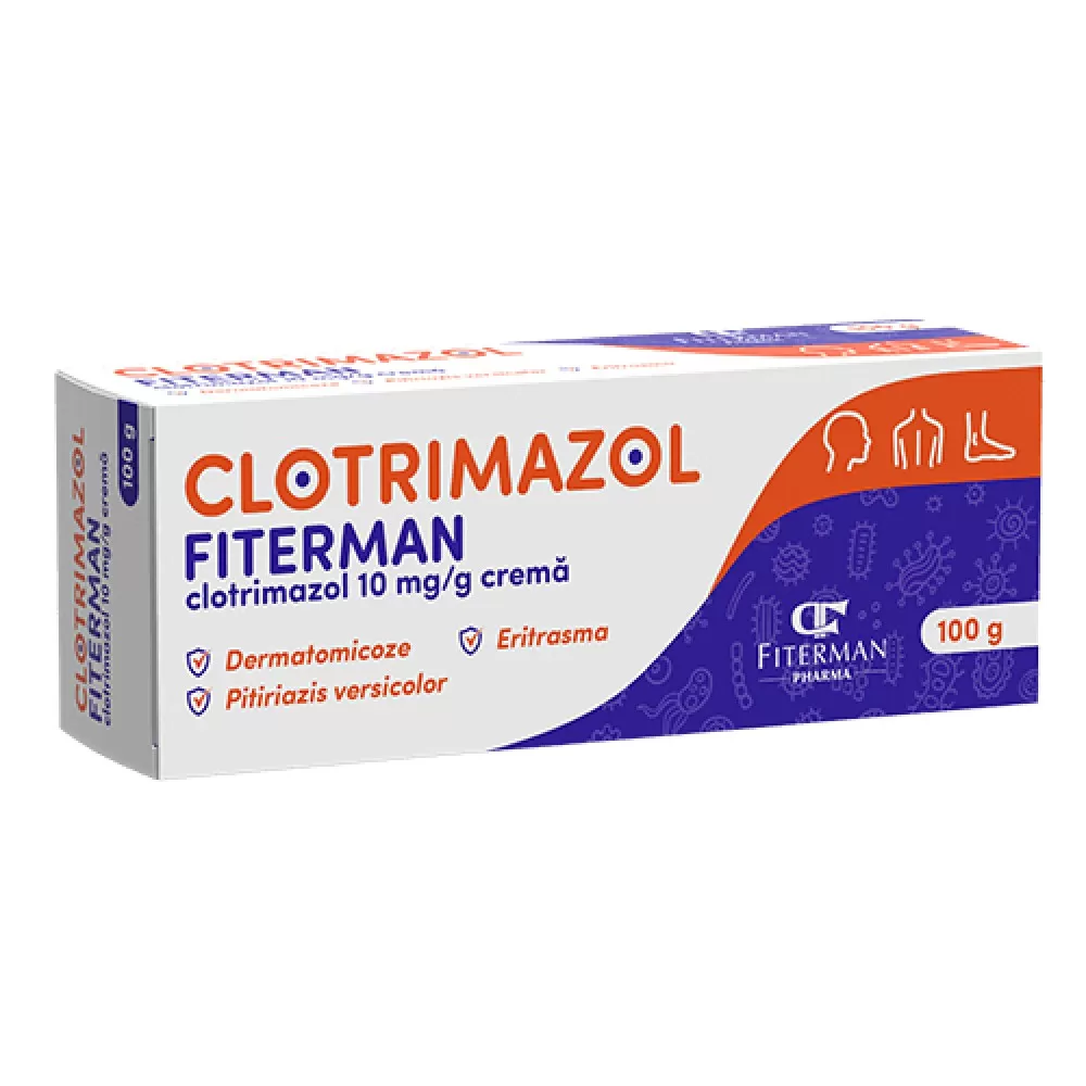 Clotrimazol crema, 10 mg/g, 100 g, Fiterman