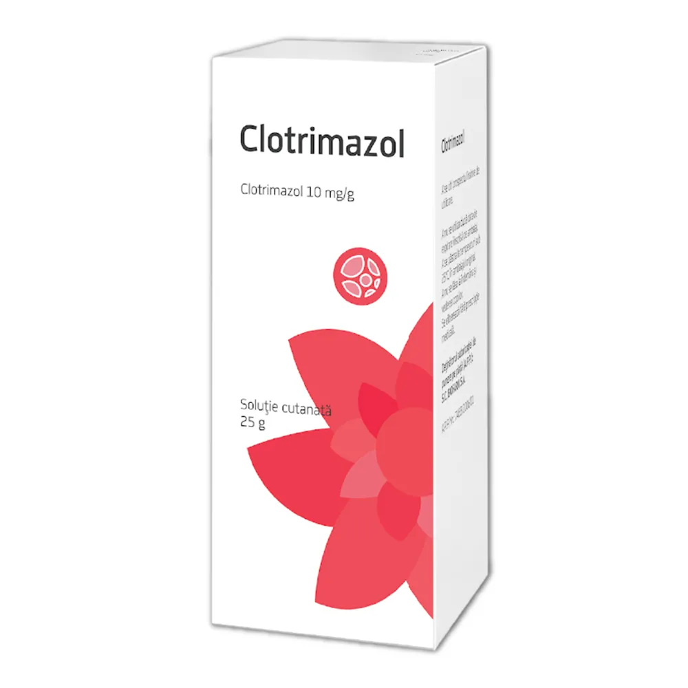 Clotrimazol solutie, 10 mg/g, 25 g, Biofarm