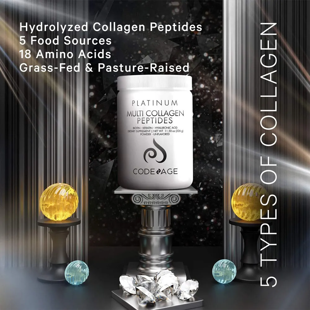 CodeAge Platinum Multi Collagen Peptides, pulbere x 323g, GNC