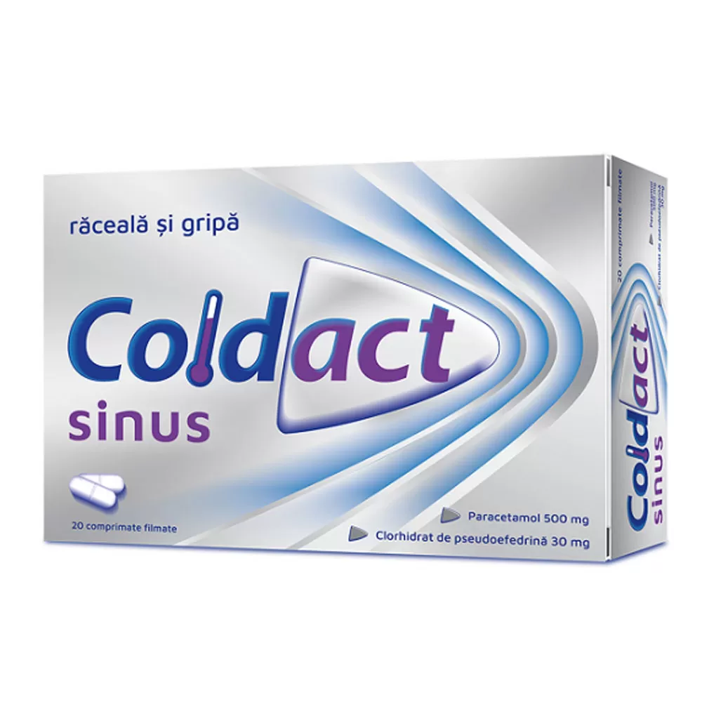Coldact Sinus, 500 mg/30 mg, 20 comprimate filmate, Terapia