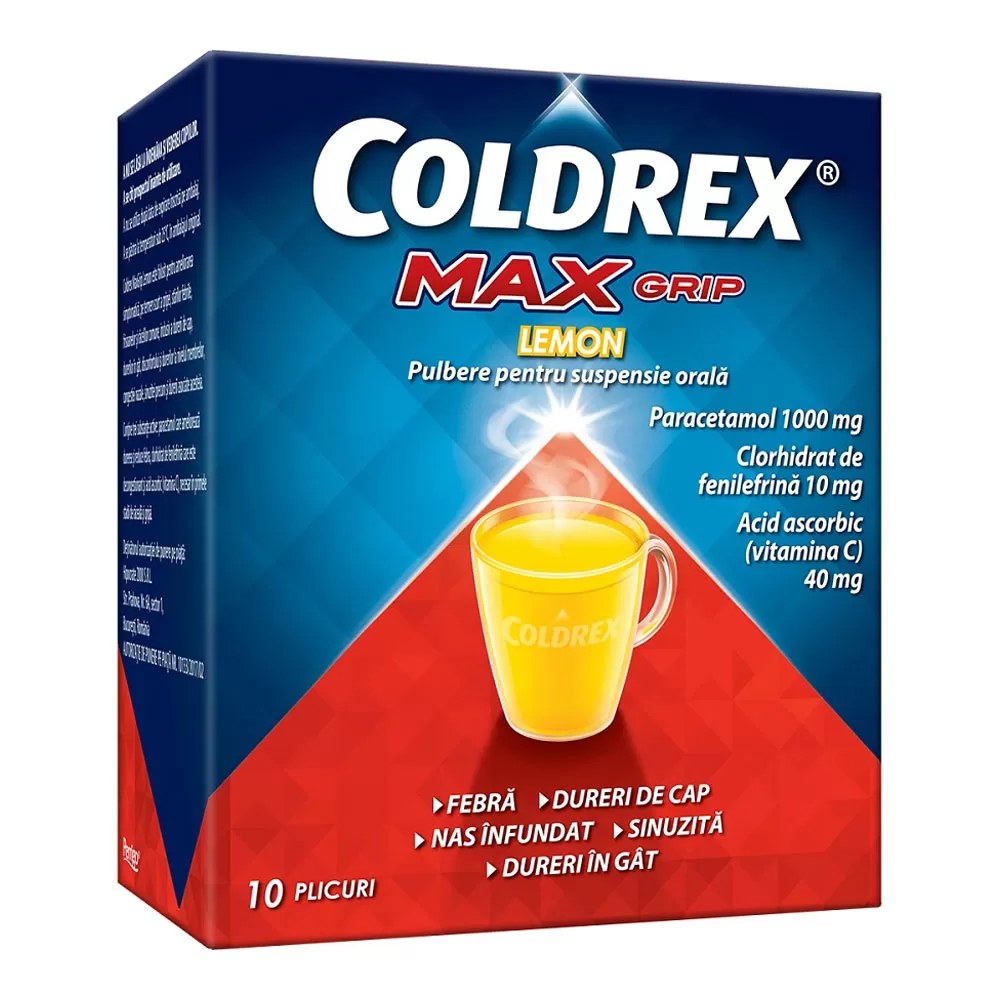 Coldrex Maxgrip Lemon, 10 plicuri, Perrigo