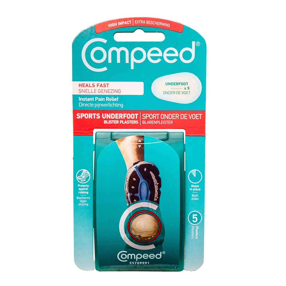 Plasturi sport pentru basici in talpa, 5 bucati, Compeed