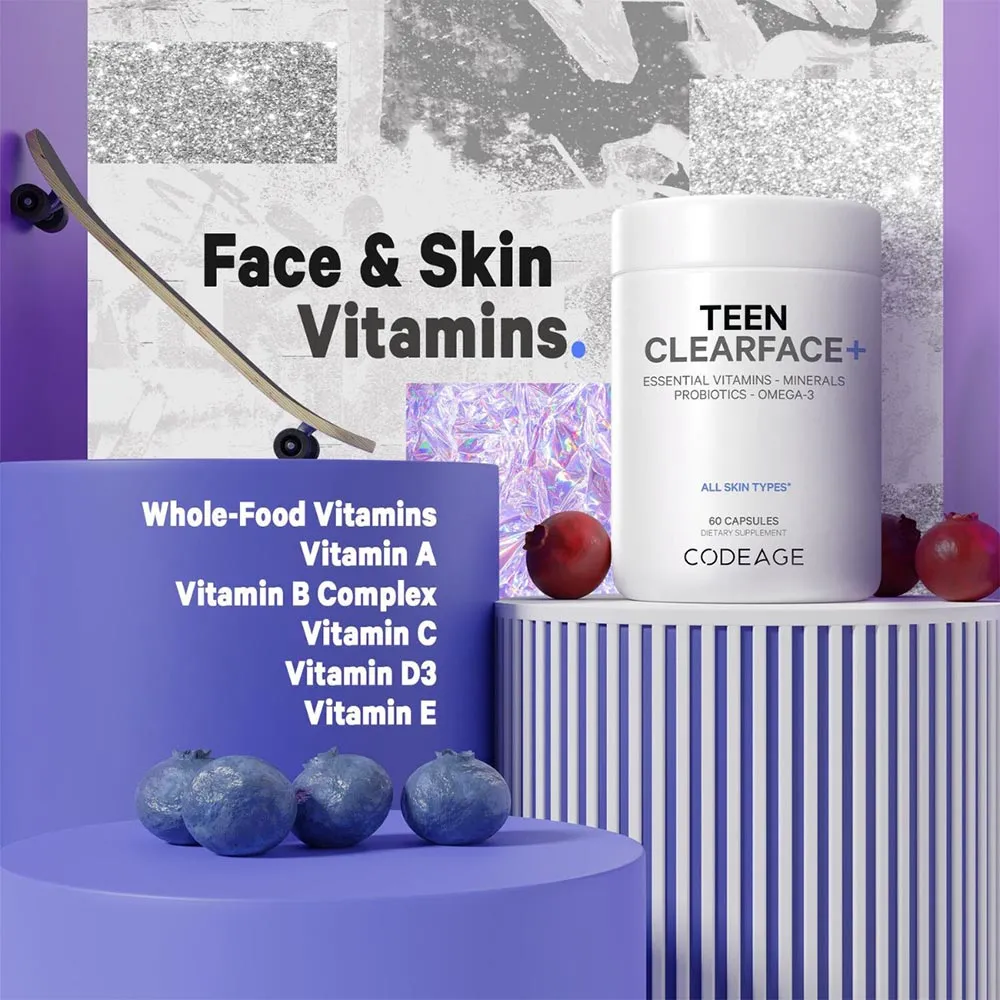 Complex de Multivitamine pentru Adolescenti pentru Ten Sanatos, 60 capsule, GNC