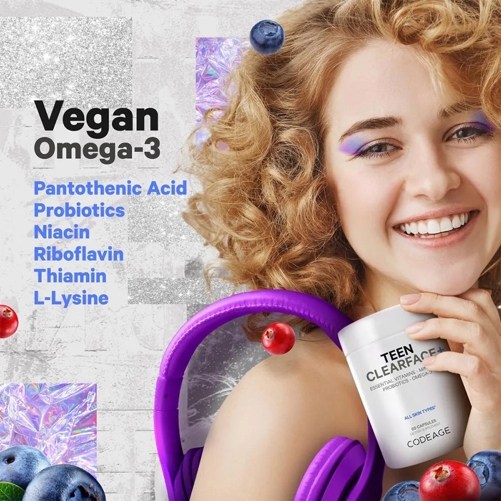 Complex de Multivitamine pentru Adolescenti pentru Ten Sanatos, 60 capsule, GNC