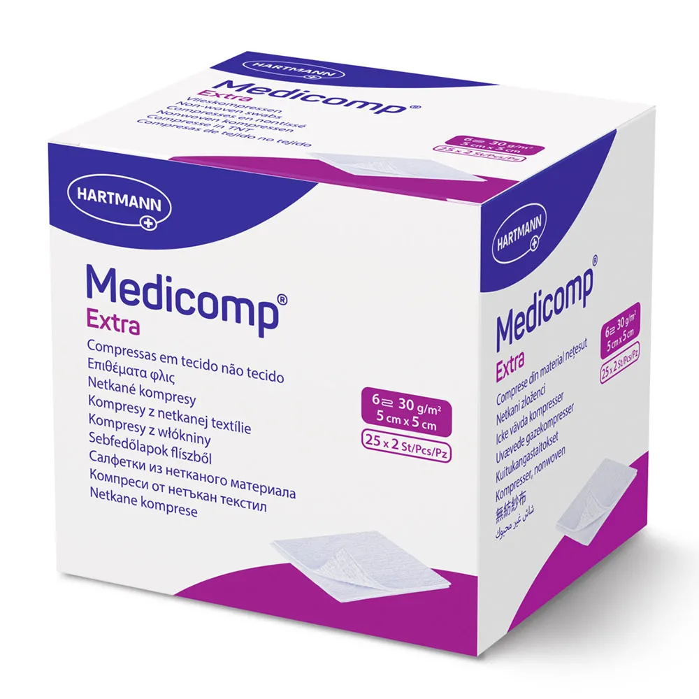 Comprese Medicomp Extra 5x5 cm, 25x2 bucati, Hartmann