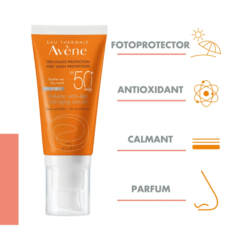 Crema anti-imbatranire pentru protectie solara cu SPF50+, 50 ml, Avene