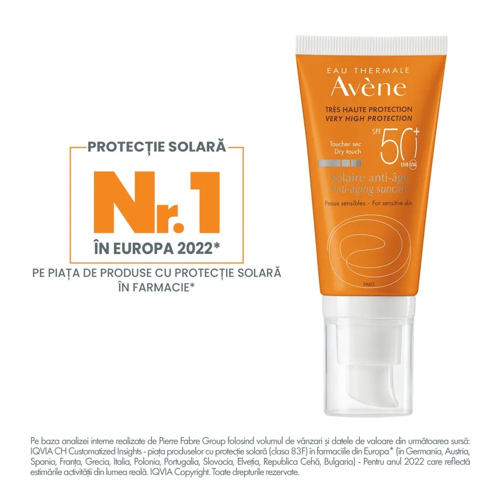 Crema anti-imbatranire pentru protectie solara cu SPF50+, 50 ml, Avene