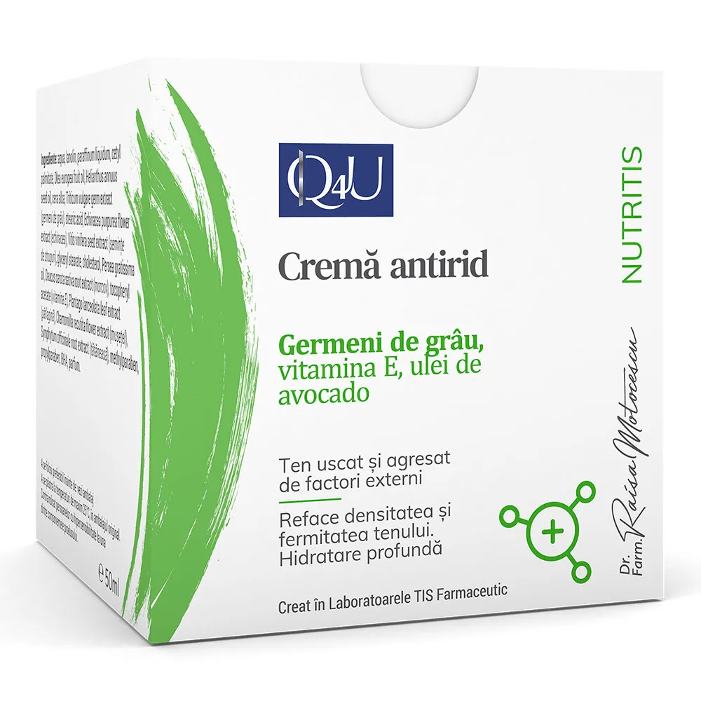Crema antirid cu germeni de grau Nutritis Q4U, 50ml, Tis Farmaceutic