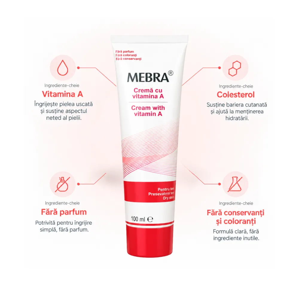 Crema cu Vitamina A, 100 ml, Mebra