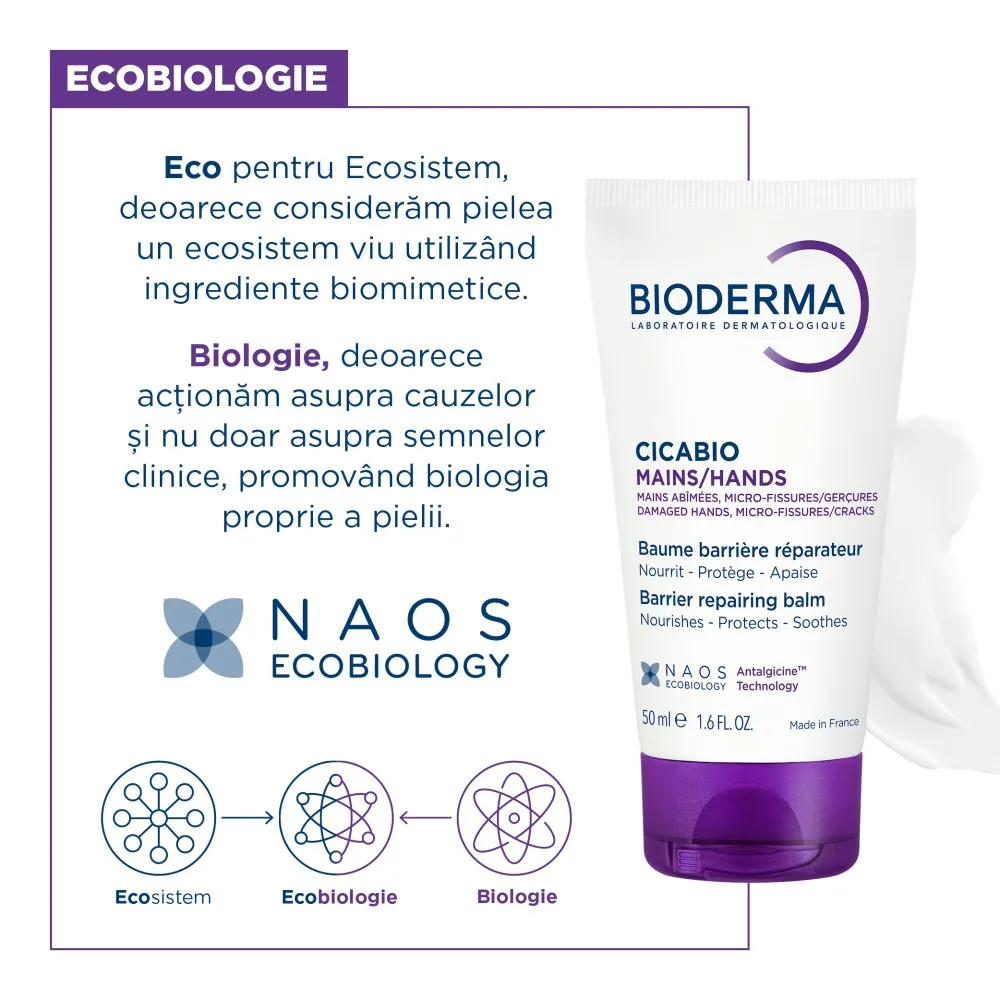 Crema de maini Cicabio, 50ml, Bioderma