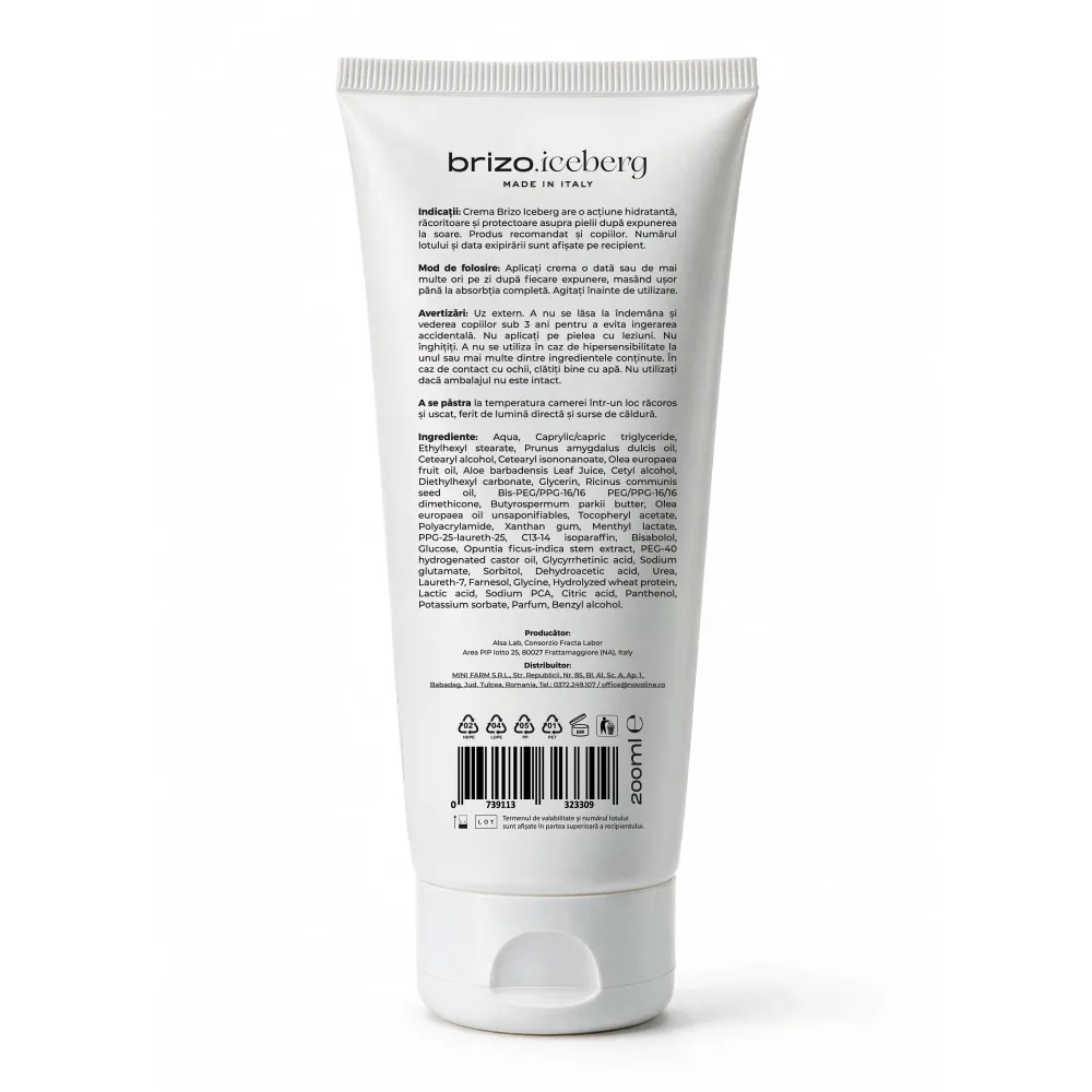 Crema dupa Expunere Solara pentru Calmarea Pielii Iceberg, 200 ml, Brizo