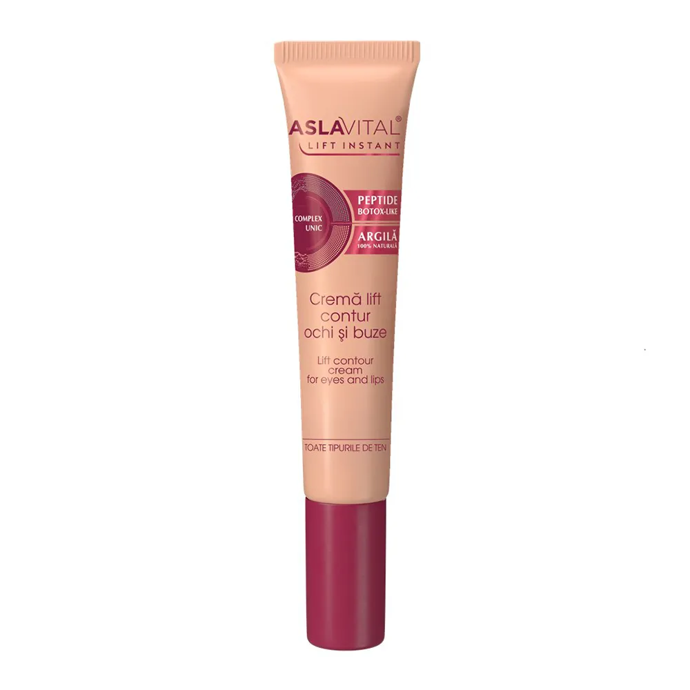 Crema lift intensiv pentru contur ochi si buze Lift Instant, 15ml, AslaVital